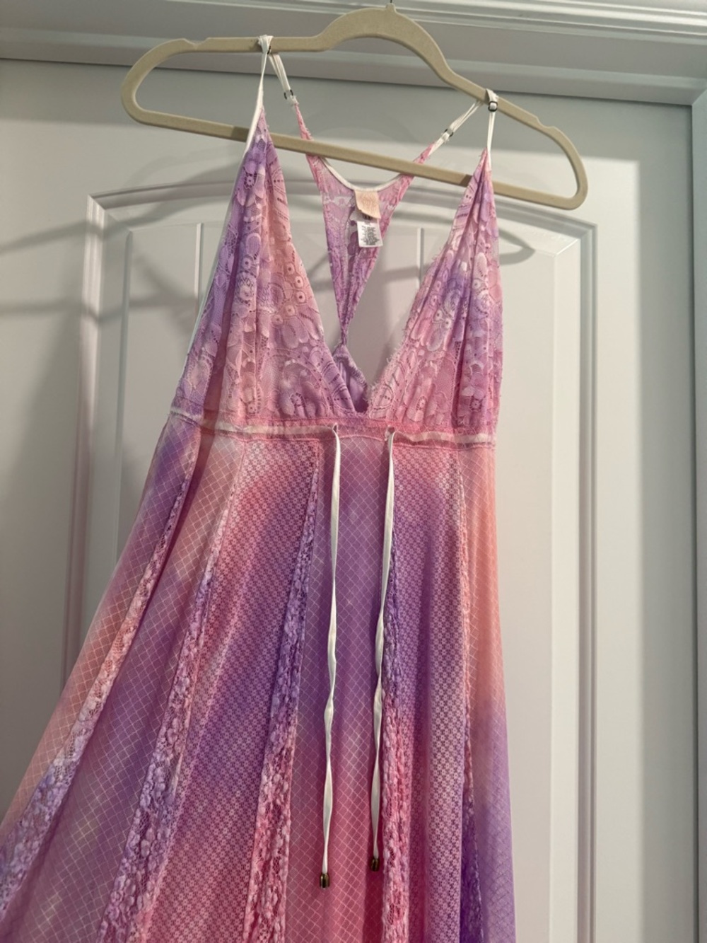 We are hah tie dye maxi dress beach dress boho dress colorful dress floral lace - Picture 4 of 8